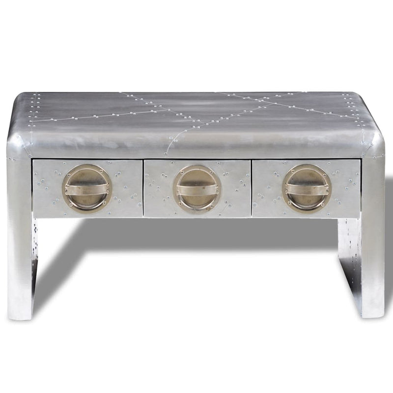 Salontafel met 3 lades vintage luchtvaartlook MeubelReus