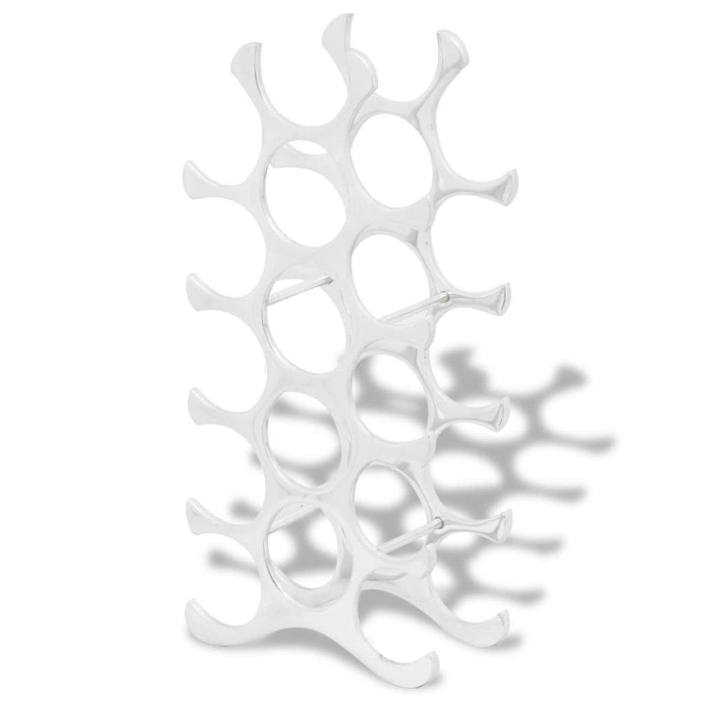 Wijnrek voor 15 flessen aluminium zilverkleurig MeubelReus