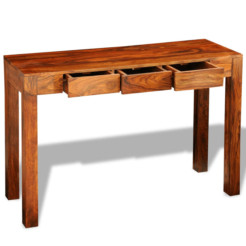 Wandtafel met 3 lades 80 cm massief sheeshamhout MeubelReus