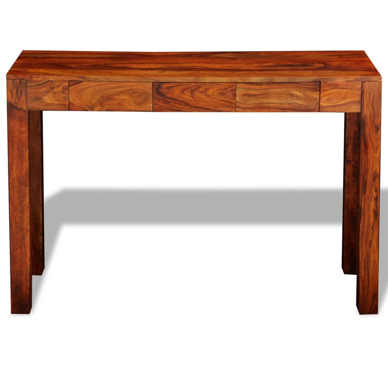 Wandtafel met 3 lades 80 cm massief sheeshamhout MeubelReus