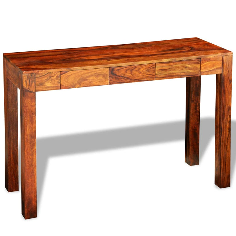 Wandtafel met 3 lades 80 cm massief sheeshamhout MeubelReus