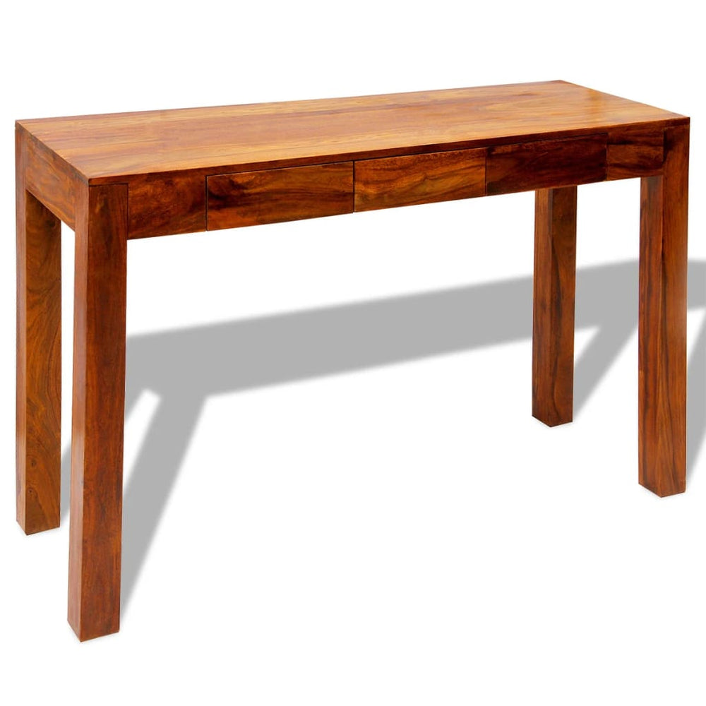 Wandtafel met 3 lades 80 cm massief sheeshamhout MeubelReus