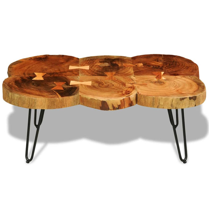 Salontafel met 6 boomstammen 35 cm massief sheeshamhout MeubelReus