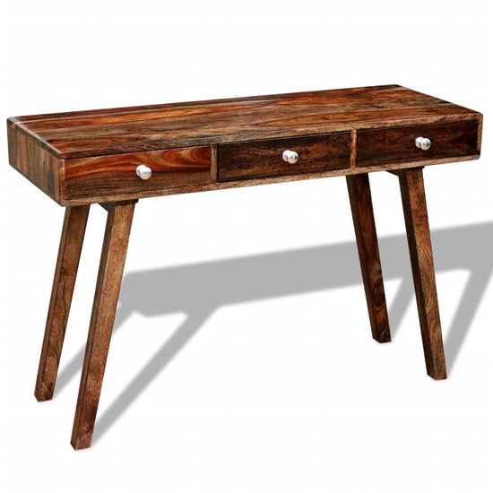 Wandtafel met 3 lades 76 cm massief sheeshamhout MeubelReus