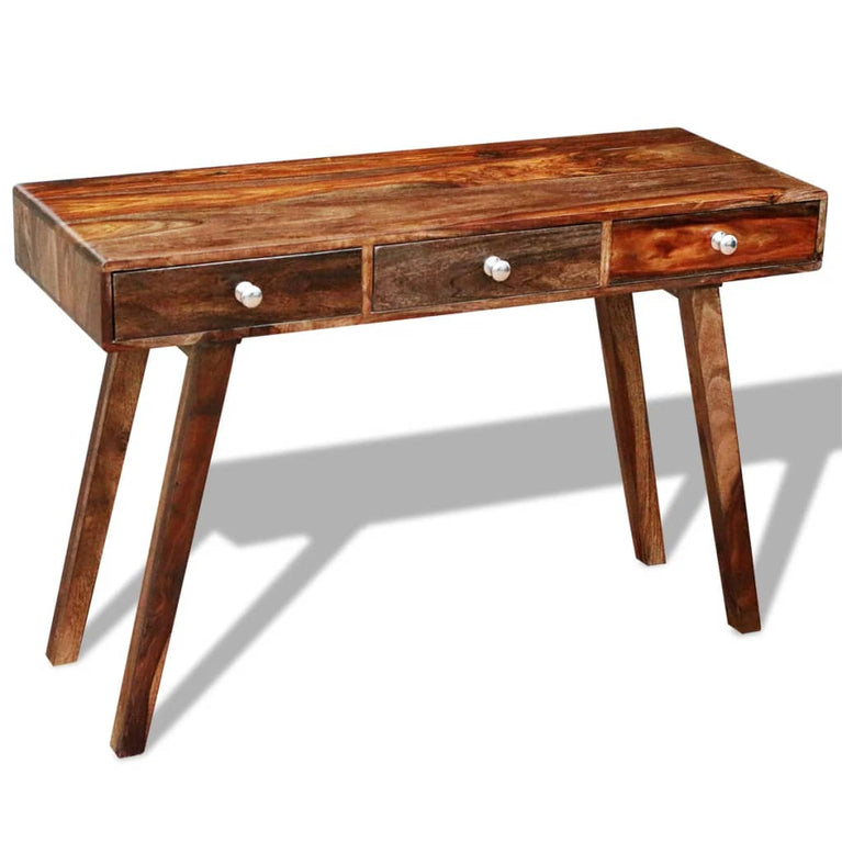 Wandtafel met 3 lades 76 cm massief sheeshamhout MeubelReus