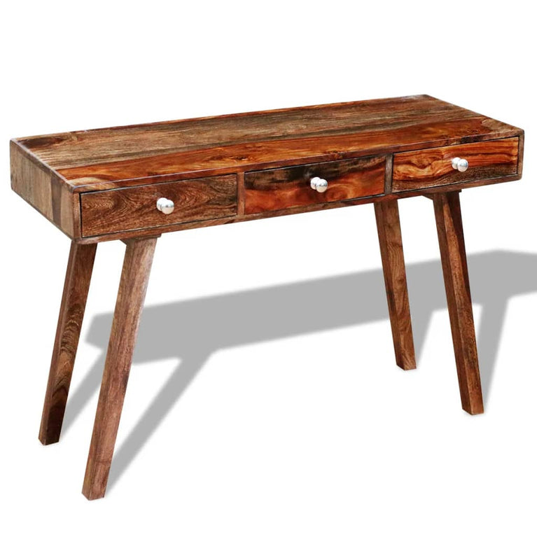 Wandtafel met 3 lades 76 cm massief sheeshamhout MeubelReus