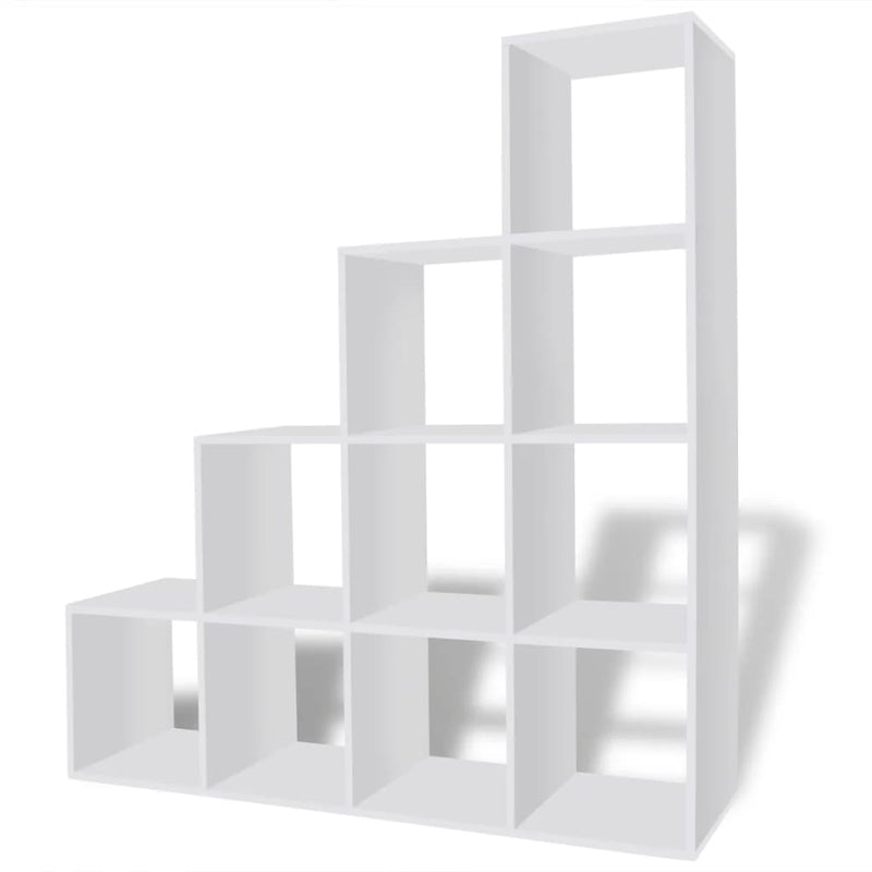 Boekenkast/presentatiemeubel trapvormig 142 cm wit