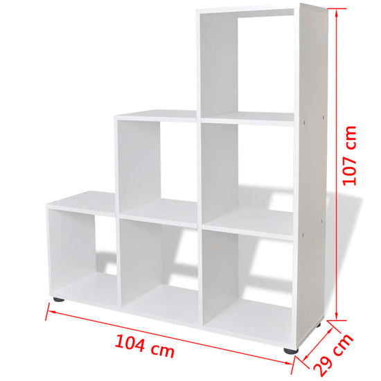 Boekenkast/presentatiemeubel trapvormig 107 cm wit MeubelReus