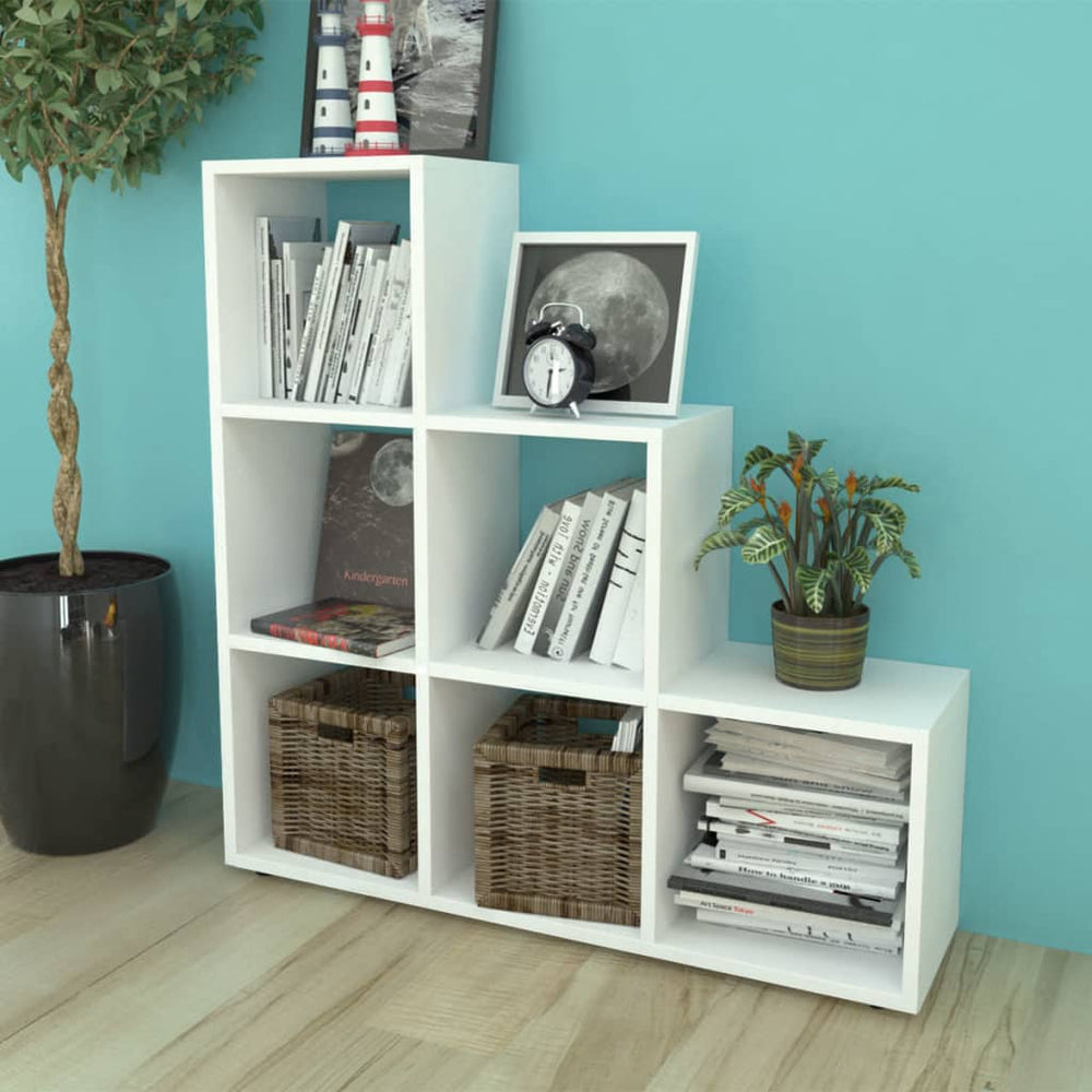 Boekenkast/presentatiemeubel trapvormig 107 cm wit MeubelReus