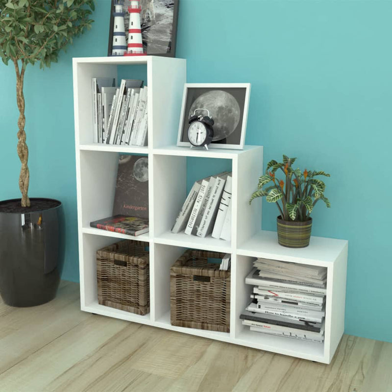 Boekenkast/presentatiemeubel trapvormig 107 cm wit MeubelReus