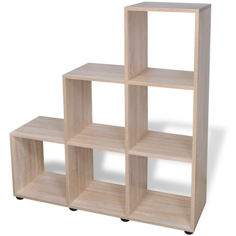 Boekenkast/presentatiemeubel trapvormig 107 cm eikenkleur MeubelReus