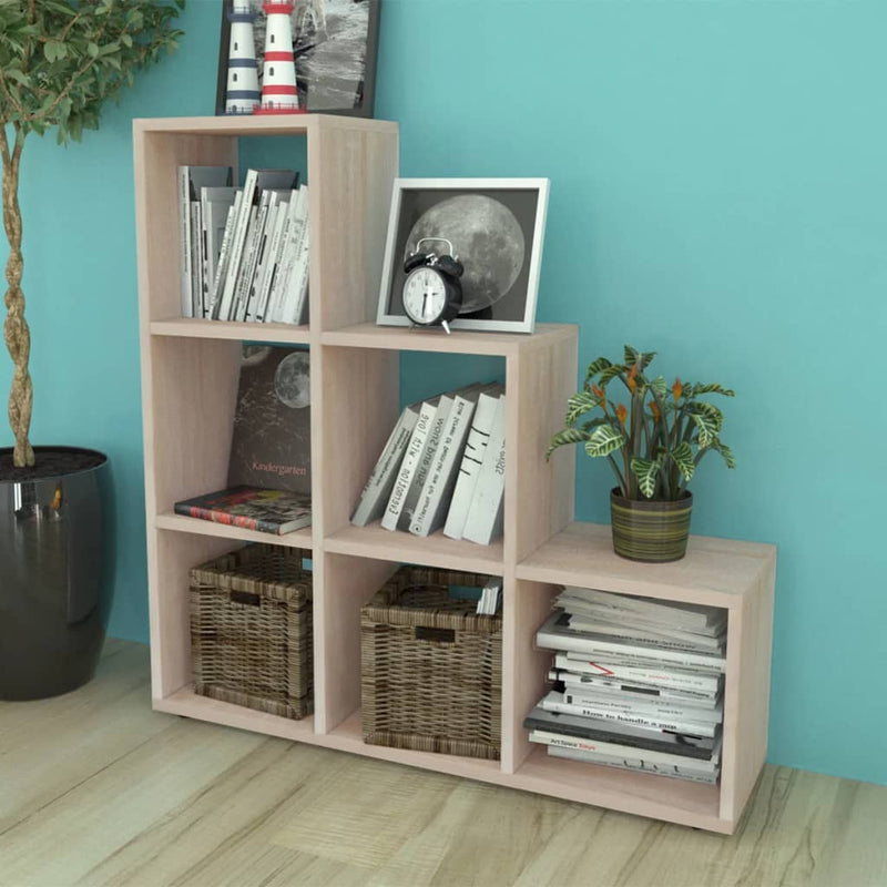 Boekenkast/presentatiemeubel trapvormig 107 cm eikenkleur MeubelReus