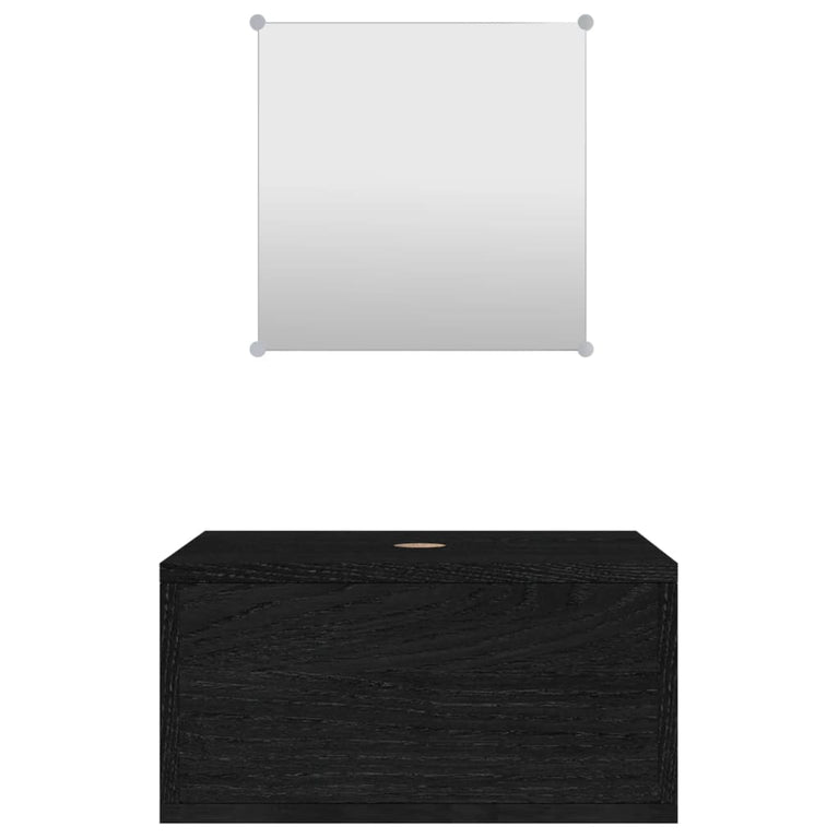 vidaXL 2-delige Badkamermeubelset bewerkt hout zwart MeubelReus