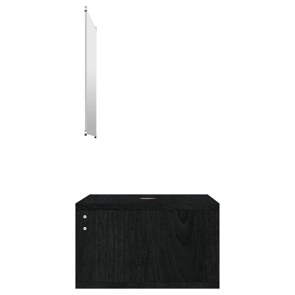 vidaXL 2-delige Badkamermeubelset bewerkt hout zwart MeubelReus