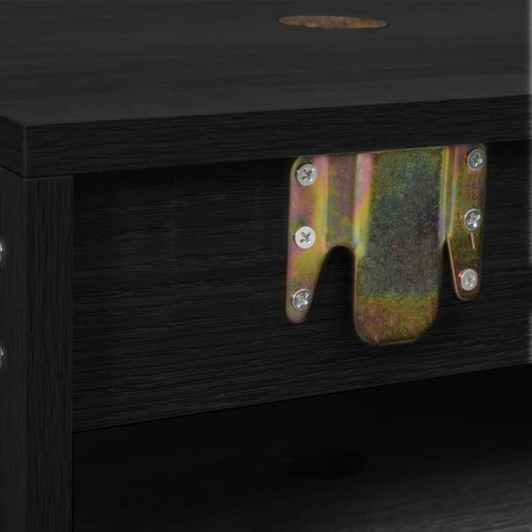 vidaXL 2-delige Badkamermeubelset bewerkt hout zwart MeubelReus