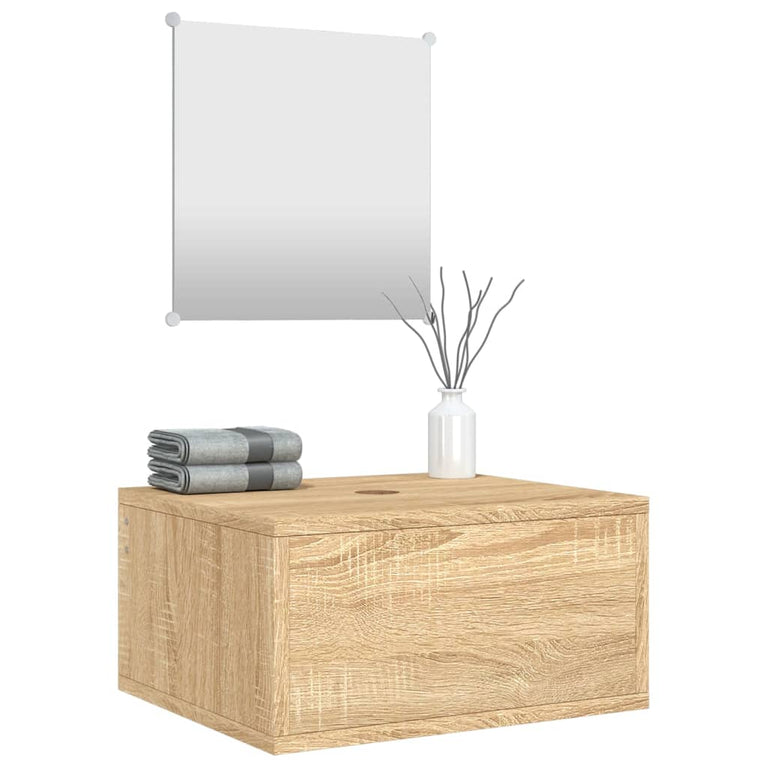 vidaXL 2-delige Badkamermeubelset bewerkt hout eikenkleurig MeubelReus