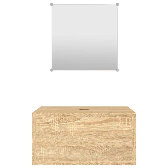 vidaXL 2-delige Badkamermeubelset bewerkt hout eikenkleurig MeubelReus