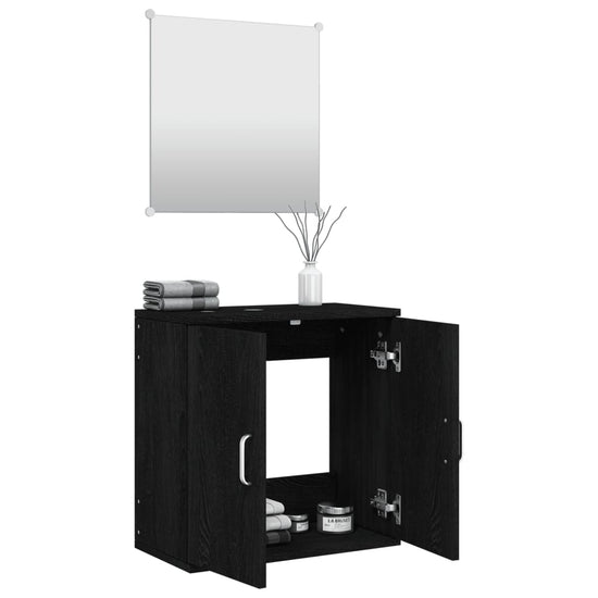 vidaXL 2-delige Badkamermeubelset bewerkt hout zwart MeubelReus