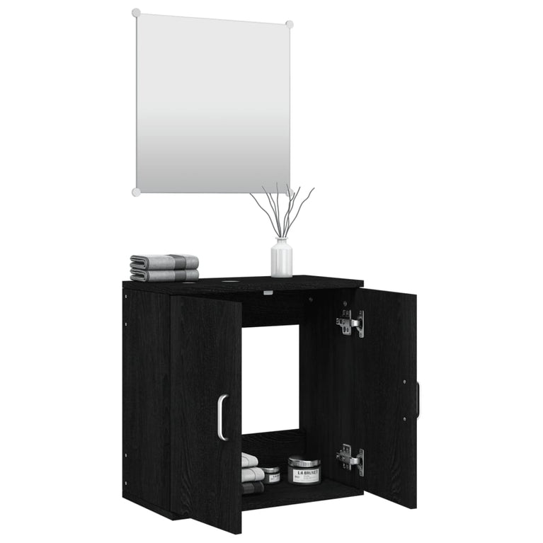 vidaXL 2-delige Badkamermeubelset bewerkt hout zwart MeubelReus