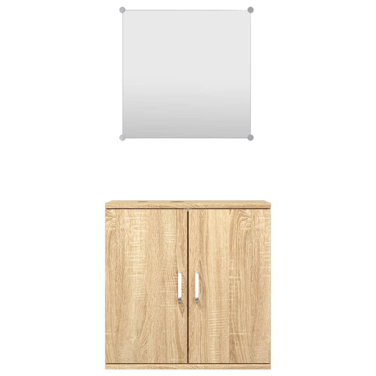vidaXL 2-delige Badkamermeubelset bewerkt hout eikenkleurig MeubelReus