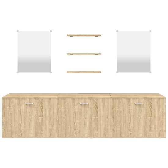 vidaXL 6-delige Badkamermeubelset bewerkt hout eikenkleurig MeubelReus