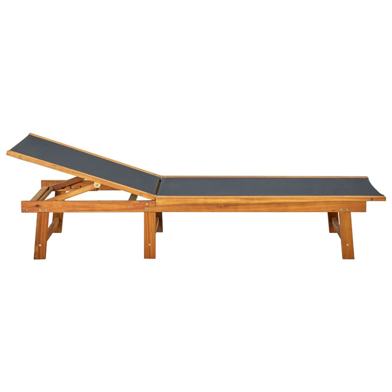 Ligbed met tafel massief acaciahout en textileen MeubelReus