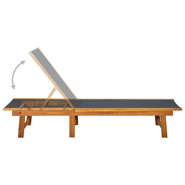 Ligbed met tafel massief acaciahout en textileen MeubelReus