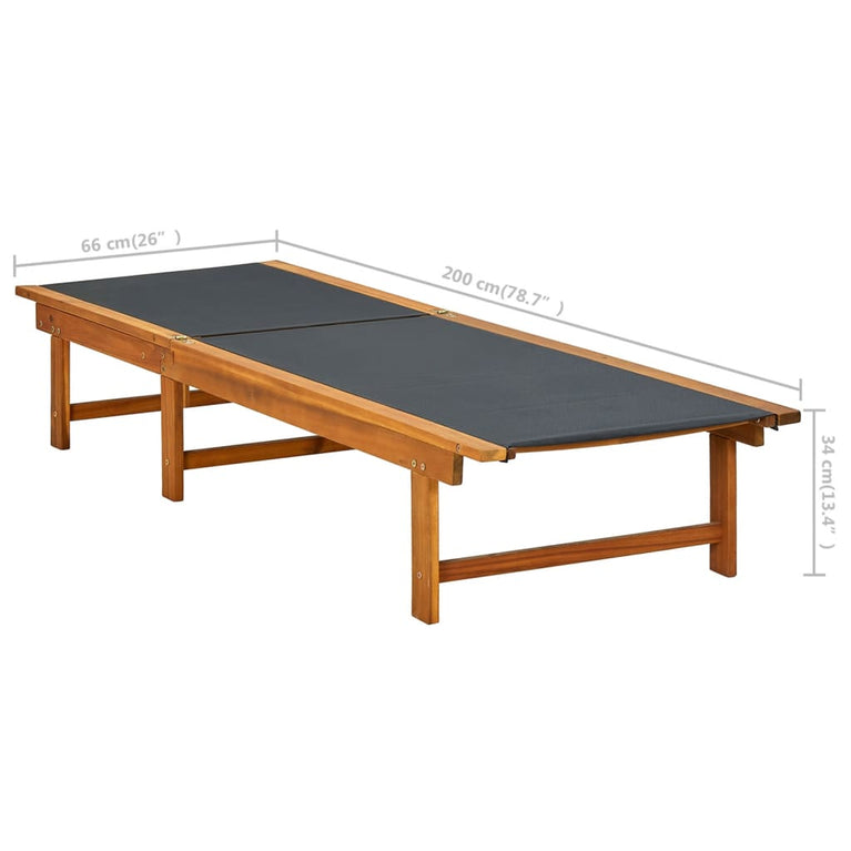 Ligbed met tafel massief acaciahout en textileen MeubelReus