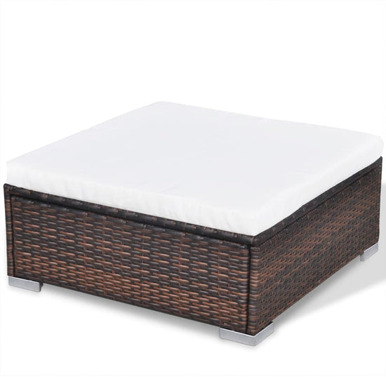 10-delige Loungeset met kussens poly rattan bruin MeubelReus