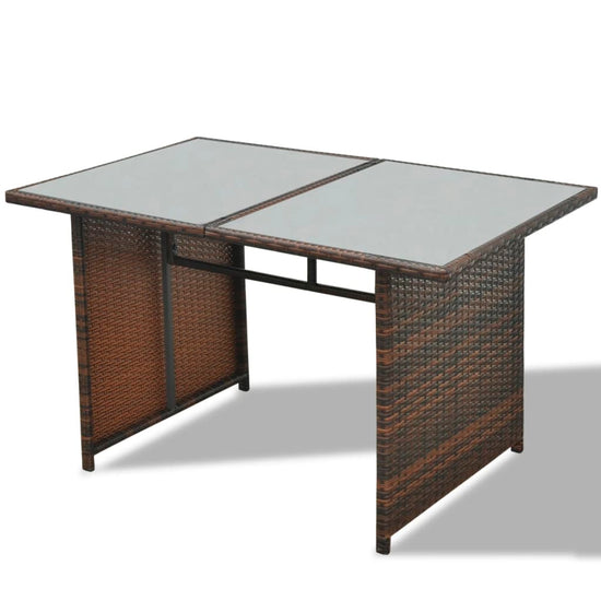 10-delige Loungeset met kussens poly rattan bruin MeubelReus