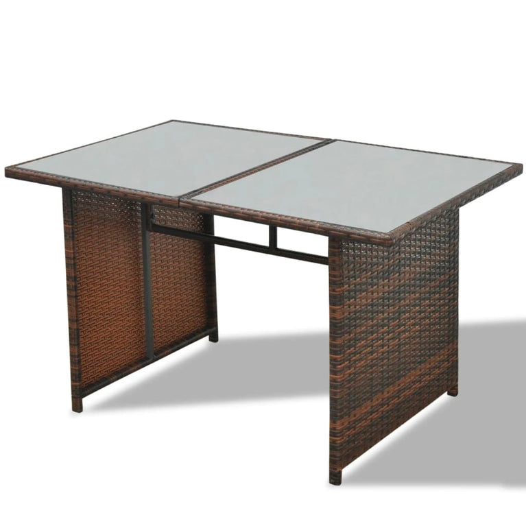 10-delige Loungeset met kussens poly rattan bruin MeubelReus