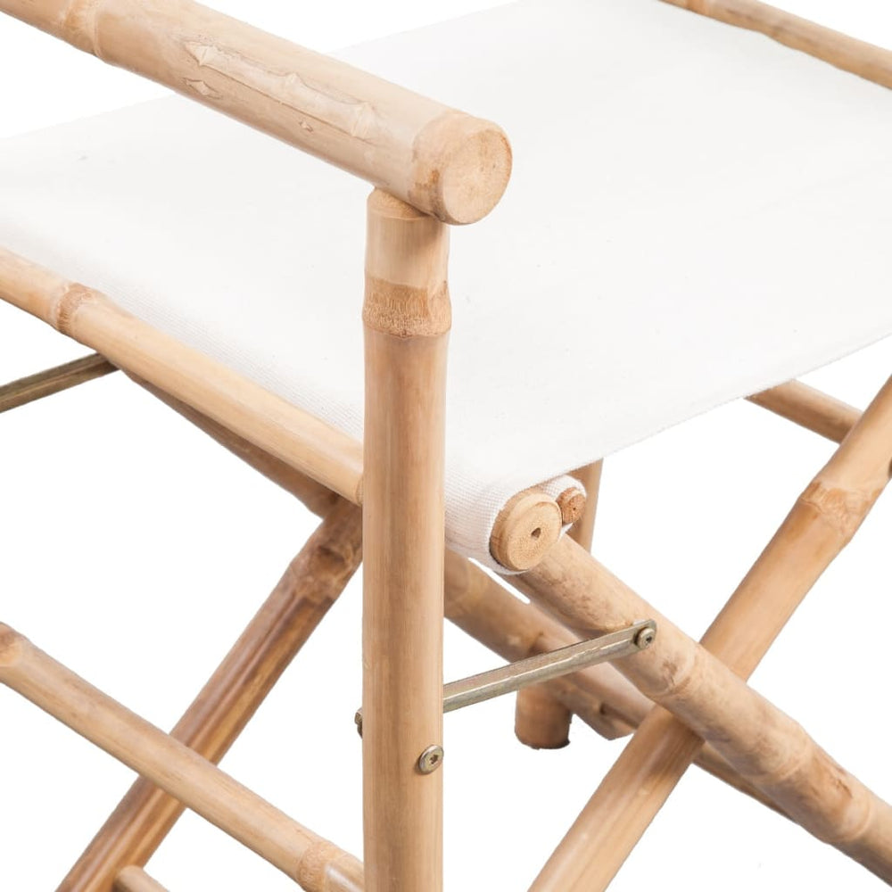 Regisseursstoelen 2 st inklapbaar bamboe en canvas MeubelReus