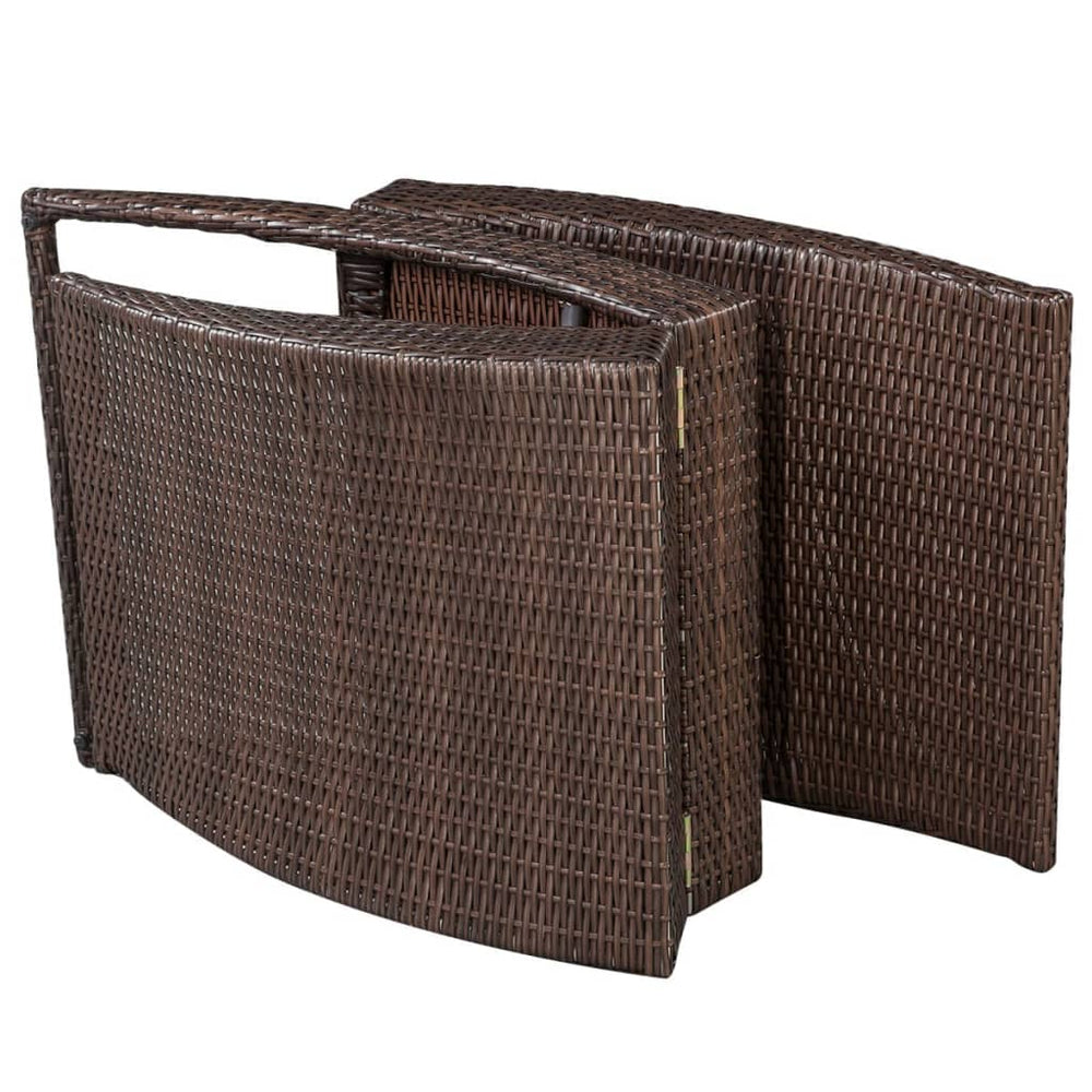 Ligbed inklapbaar met kussen poly rattan bruin MeubelReus