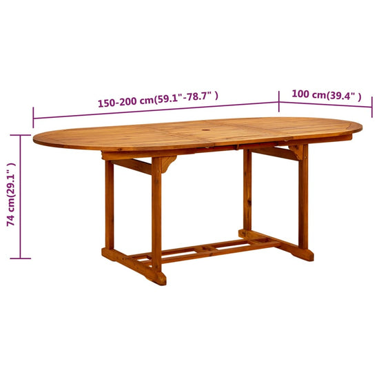 Tuintafel 200x100x75 cm massief acaciahout MeubelReus
