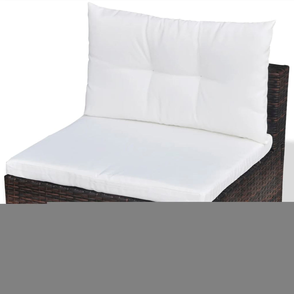 6-delige Loungeset met kussens poly rattan bruin MeubelReus