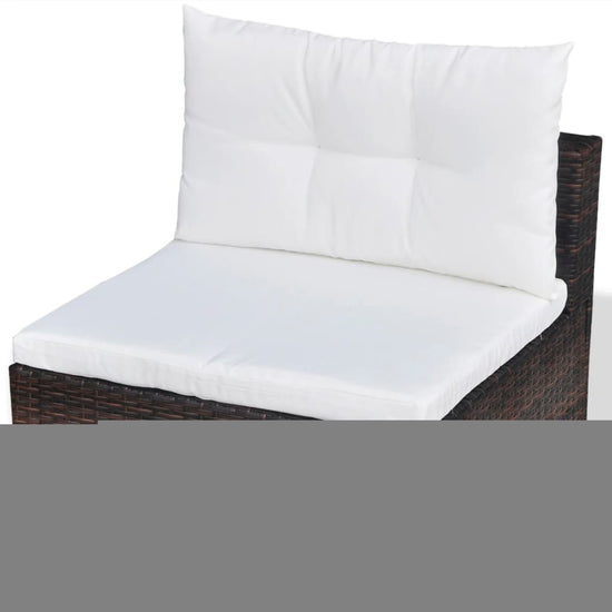 6-delige Loungeset met kussens poly rattan bruin MeubelReus