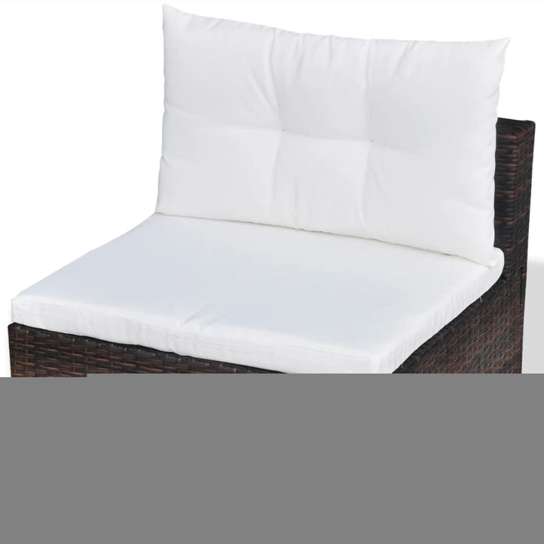 6-delige Loungeset met kussens poly rattan bruin MeubelReus
