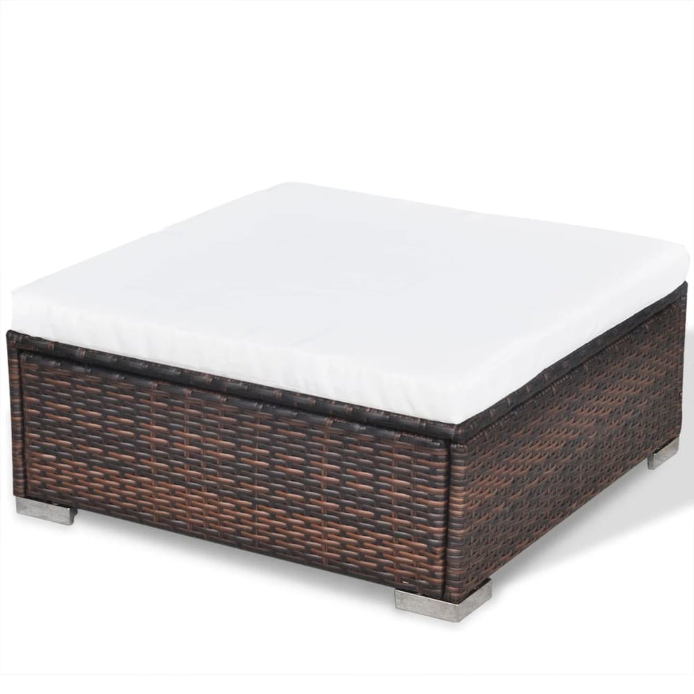 6-delige Loungeset met kussens poly rattan bruin MeubelReus