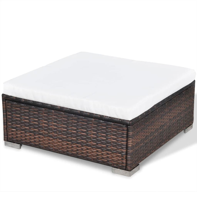 6-delige Loungeset met kussens poly rattan bruin MeubelReus