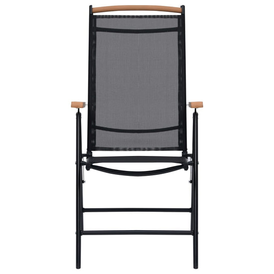 Tuinstoelen inklapbaar 2 st aluminium en textileen zwart MeubelReus