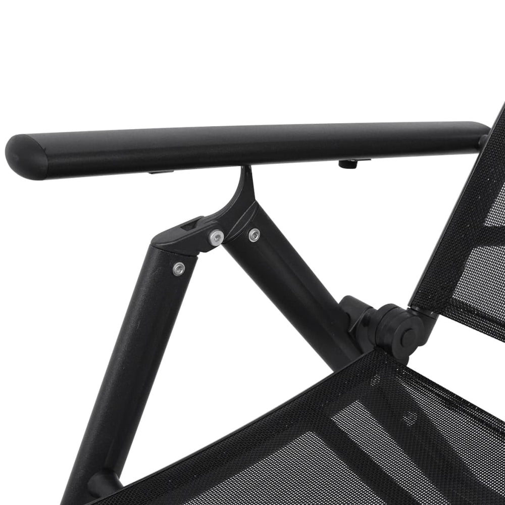 Ligbed inklapbaar aluminium zwart MeubelReus