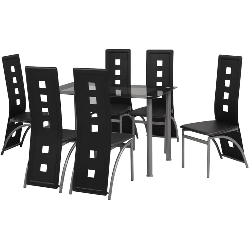 Eetkamerset zwart 7-delig MeubelReus