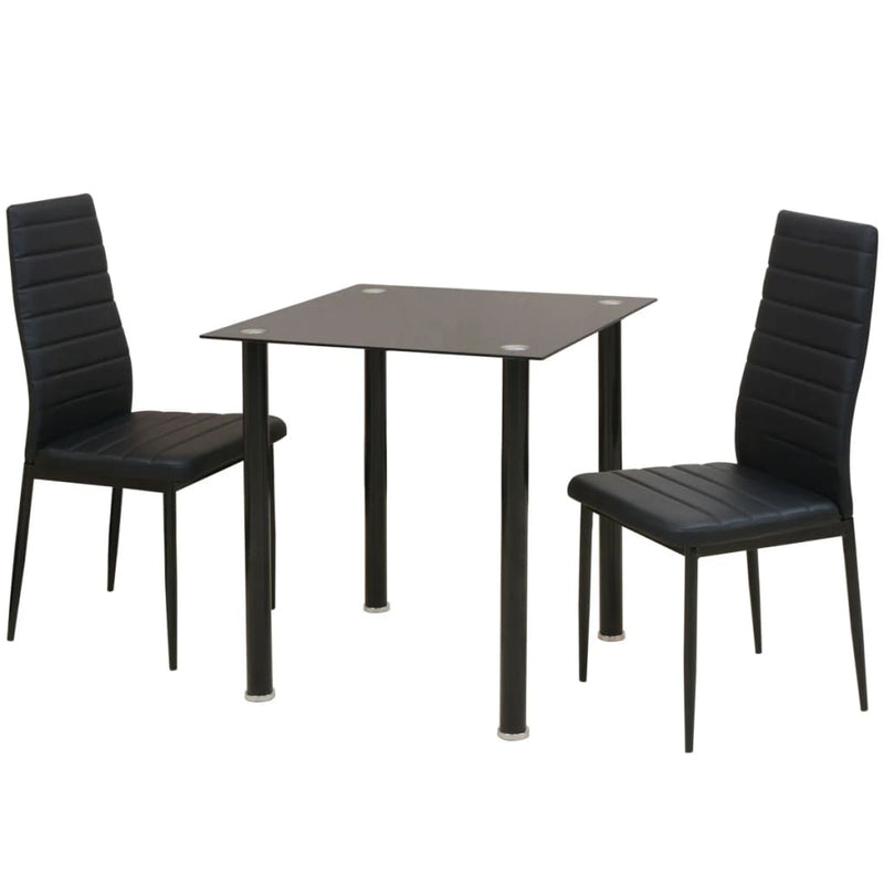 Eetkamerset tafel en stoel zwart 3-delig MeubelReus