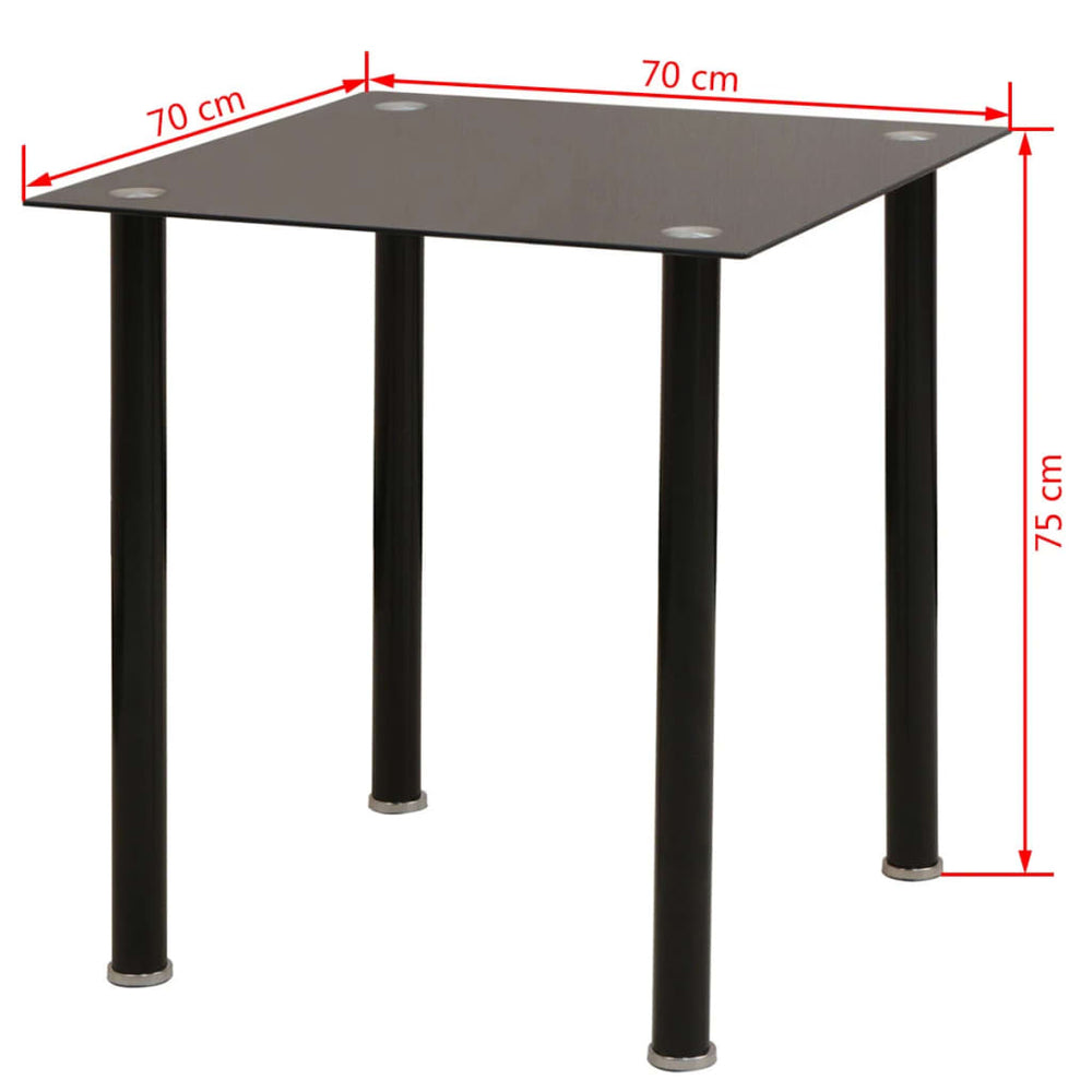 Eetkamerset tafel en stoel zwart 3-delig MeubelReus