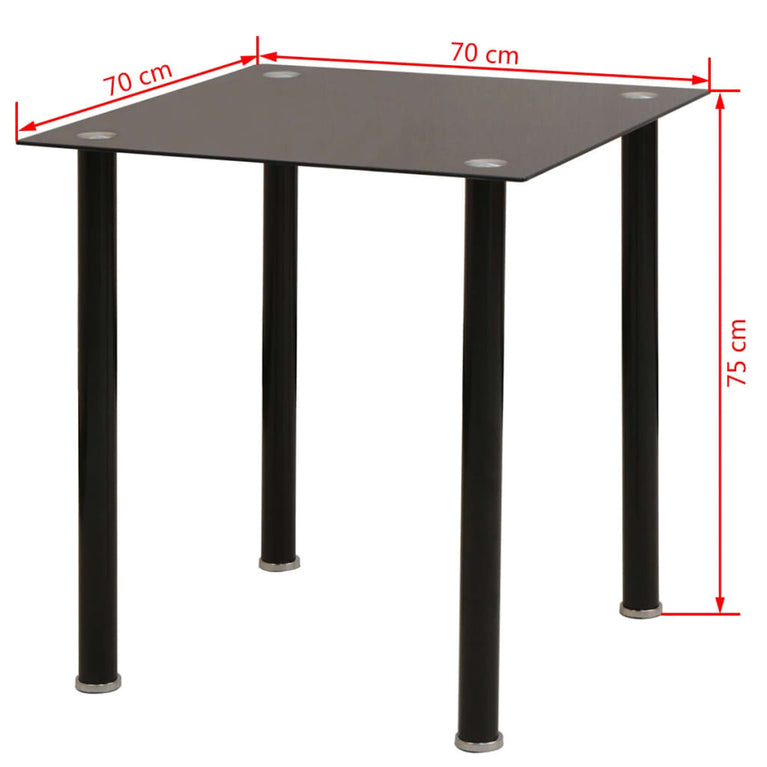 Eetkamerset tafel en stoel zwart 3-delig MeubelReus