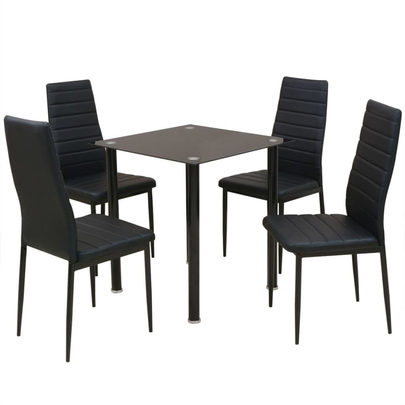 Eetkamerset tafel en stoel zwart 5-delig MeubelReus