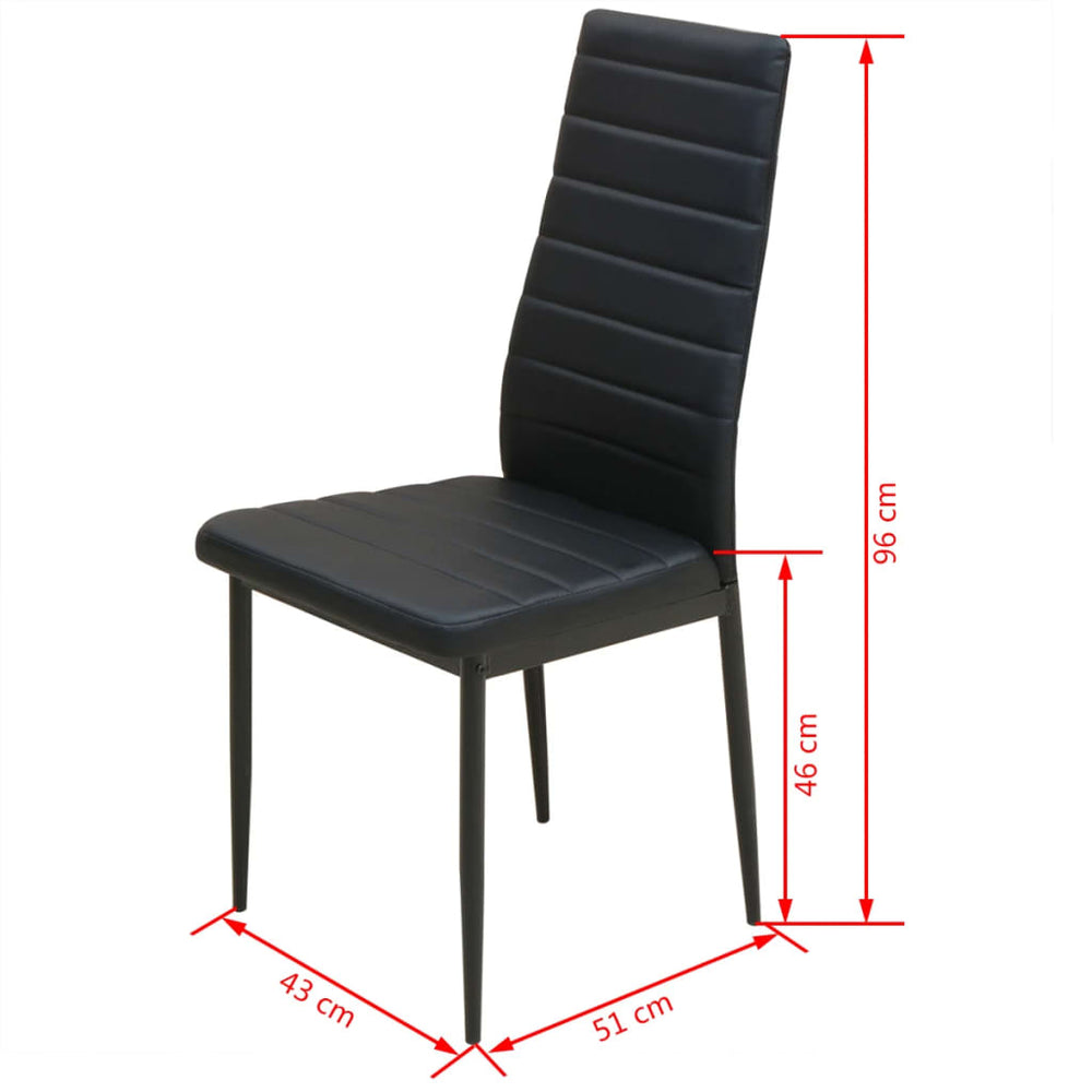Eetkamerset tafel en stoel zwart 5-delig MeubelReus