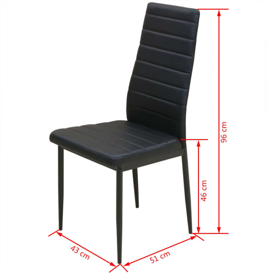 Eetkamerset tafel en stoel zwart 5-delig MeubelReus