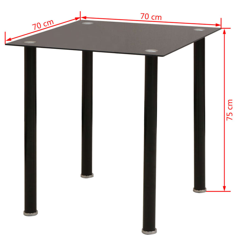 Eetkamerset tafel en stoel zwart 5-delig MeubelReus