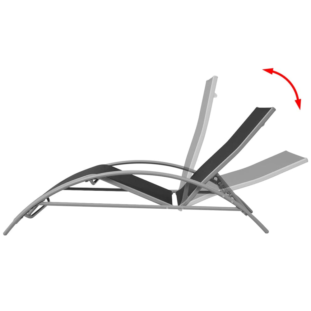 Ligbed aluminium zwart MeubelReus